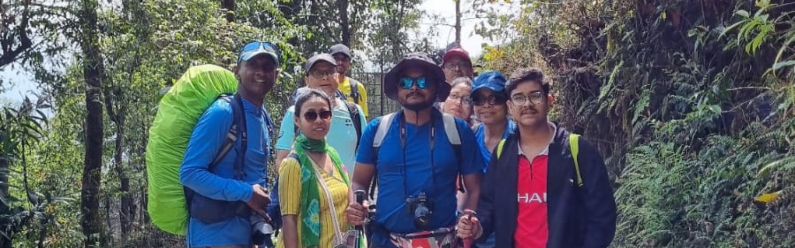 Family bonding time during outdoor trekking trip in nature